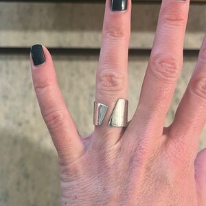 Sterling Silver Geometric Adjustable Ring